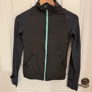 Lululemon Gray Jacket with Aqua Zipper